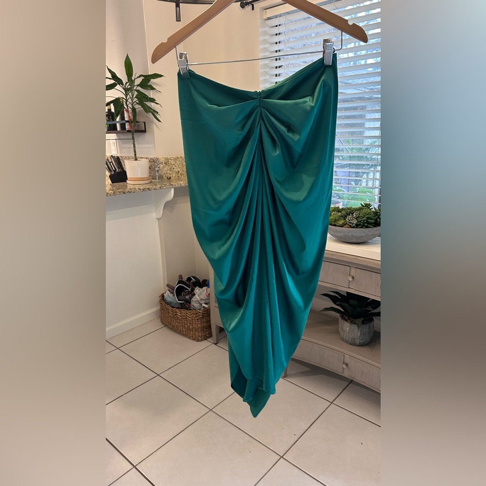 Elegant Green Draped Skirt